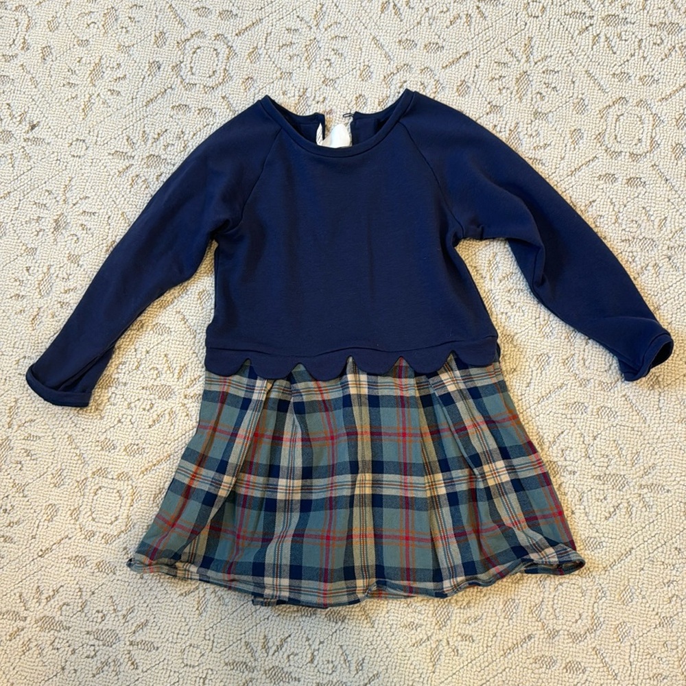 Bella bliss plaid skirted sweatshirt dress